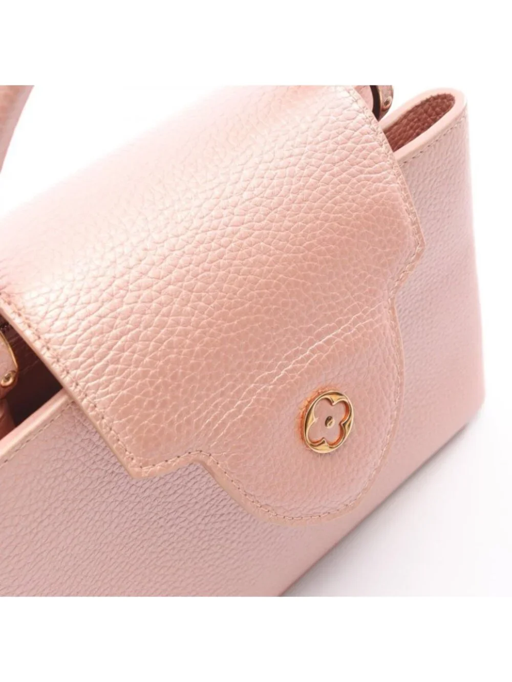 Louis Vuitton Handbag Capucines BB 2-Way Metallic Pink Leather